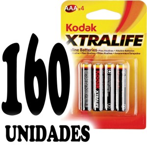LOTE de 160 BLÍSTER de pilas alcalinas Kodak Xtralife LR03 (AAA)